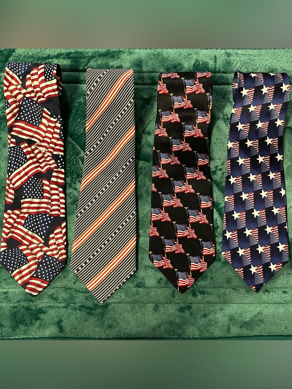 Patriotic American Flag Men's Necktie Lot of 4